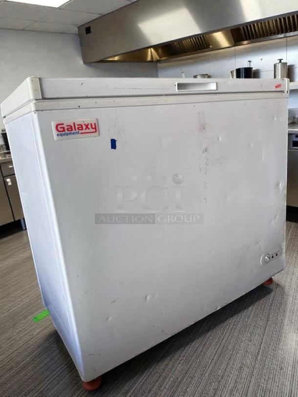Galaxy 177CF7 commercial chest freezer, 7 cu. ft., excellent condition, 115V, R600a, fully tested, with brand label visible.