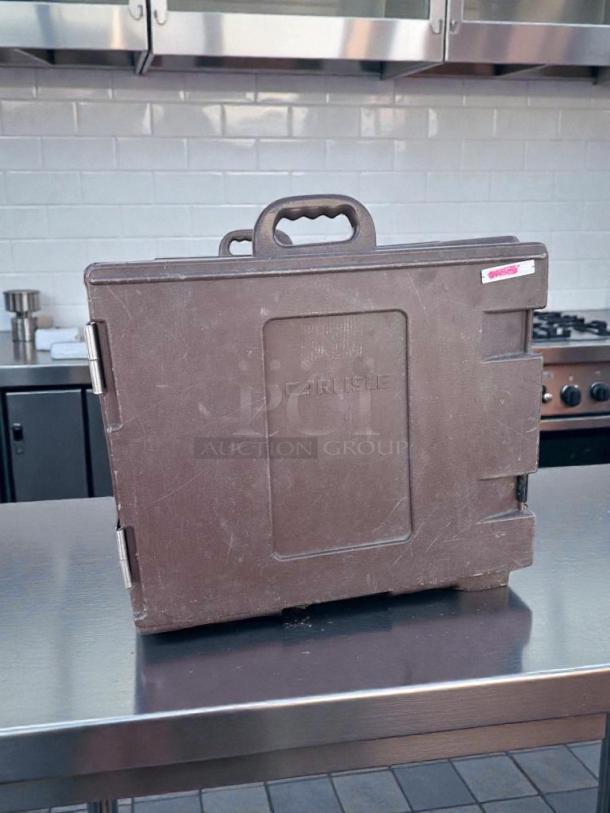 Carlisle Insulated Food Transport Carrier, commercial model, premium condition, NSF certified, sturdy exterior with handle.