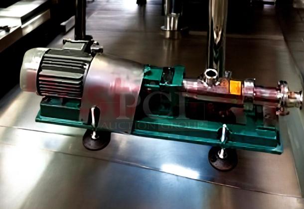 Premium Tang Screw Feeding Pump for continuous sauce transfer, fully tested and operational. Model TNG-L-SCR-0422.