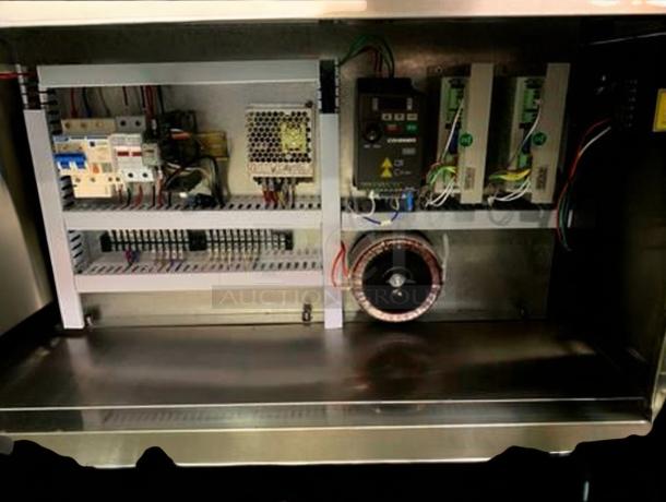 TANG Two-Head Automatic Filling Machine components inside view. Premium condition, tested, model TAN-L-FIL-0423.