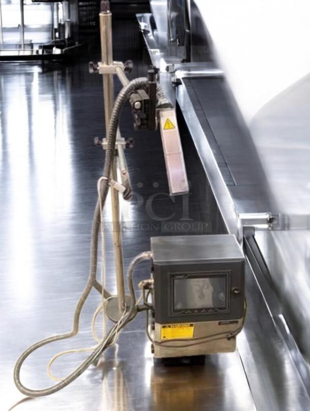 LANGDE Automatic Industrial Inkjet Printer, premium condition, for batch and date coding. Fully tested, operational, part of complete production line.