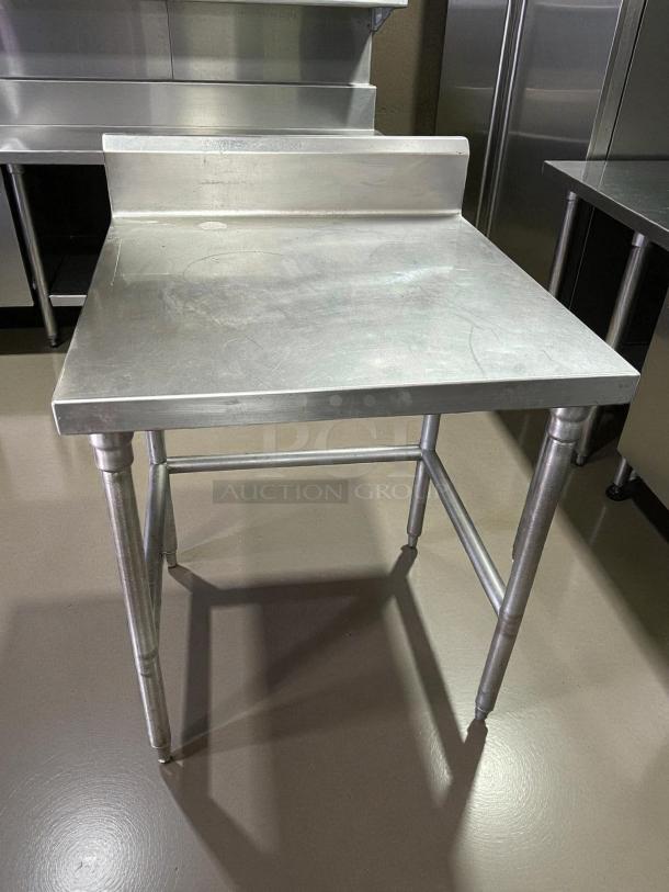 Eagle Group T3030GTE-BS stainless steel work table, 30"x30", with 4½" backsplash, sturdy legs, excellent condition.