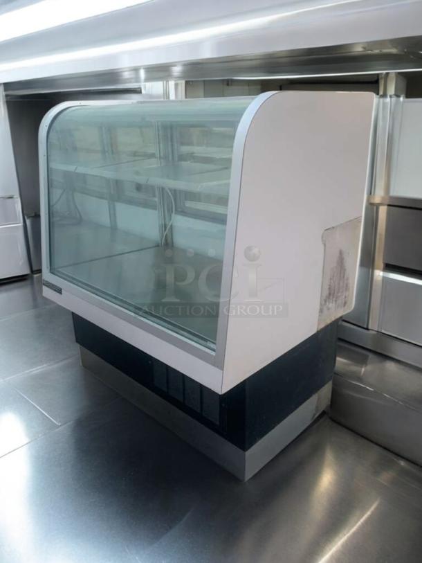 C. Schmidt EHD-4 refrigerated display case, premium condition, 115V, UL Listed, fully tested, glass front, white exterior.
