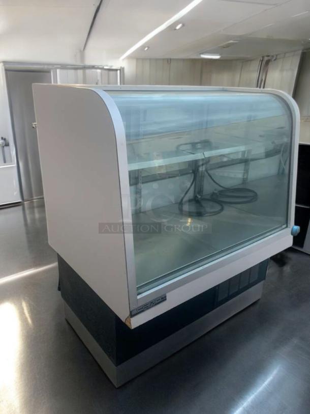 C. Schmidt Company EHD-4 refrigerated display case in premium condition, 115V, UL listed, fully tested, rounded glass front.