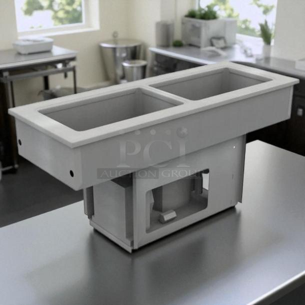 Delfield 8148-EFNP LiquiTec refrigerated drop-in cold well, premium condition, two-pan capacity, 115V, UL & NSF listed.