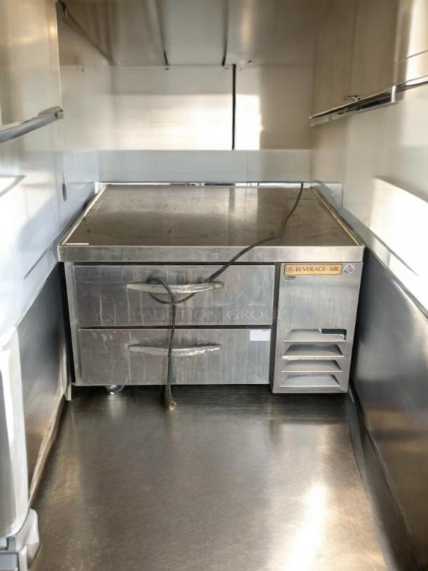 Beverage-Air WTBCS36-1-003 undercounter refrigerated worktop, 36 in, two drawers, UL listed, metal finish, premium condition.