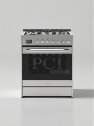 KoolMore 30" freestanding gas range, model KM-FR30G-SS, like-new condition, scratch & dent, with control knobs and oven.