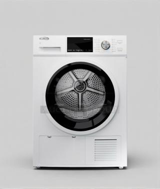 Brand new KoolMore front load electric dryer, model FLD-5C-WHP. Scratch & Dent condition. Control panel visible.
