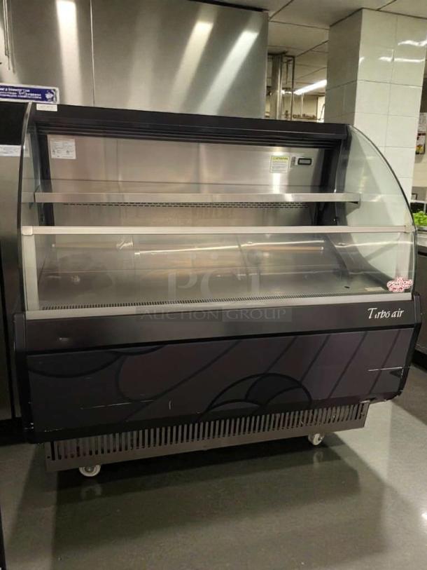 Turbo Air TOM-50LB commercial display refrigerator, top-tier condition, 120V/single phase, tested and working, glass front.