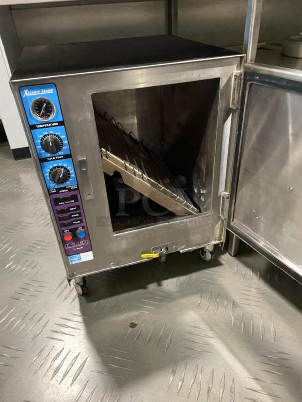 Intek XS208-8-3000 commercial conveyor oven, top-tier condition, 208V/3-phase, fully tested, with control panel and open door.