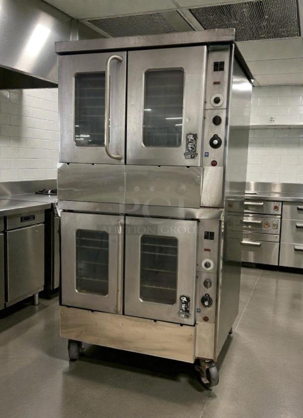 Montague Co. 2-115A 38" Commercial Gas Convection Oven, stainless steel, dual doors, tested, excellent condition.