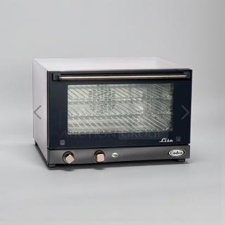 Cadco Lisa OV-013 convection oven in top-tier condition, featuring dual knobs, glass front, and silver handle. Fully tested, 208–240V.