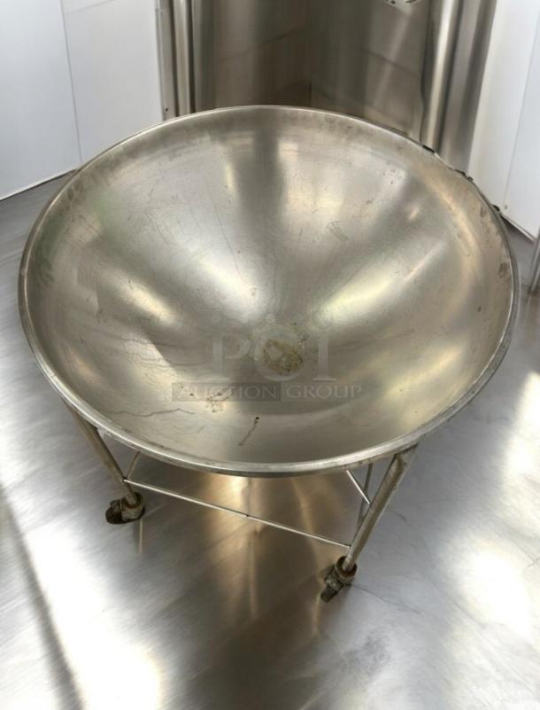Vollrath 79818 stainless steel mobile mixing bowl stand with 80 qt bowl, in immaculate condition, inspected and ready for use.