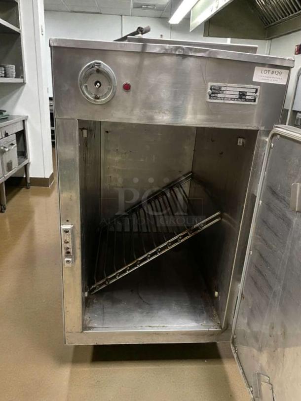 Alto-Shaam 750-S commercial holding cabinet in superior condition, 125V/single phase, open door view, model plate visible.