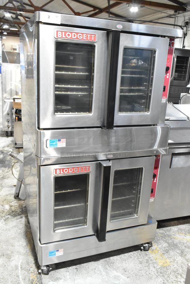2023 Blodgett Zephaire-100-E commercial convection ovens, view-through doors, thermostatic controls, on casters.
