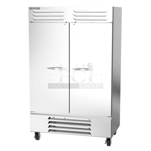BRAND NEW SCRATCH AND DENT Beverage Air FB49HC-1S 2-Door Reach-In Freezer, 115V, 1 Phase, stainless steel, commercial use.