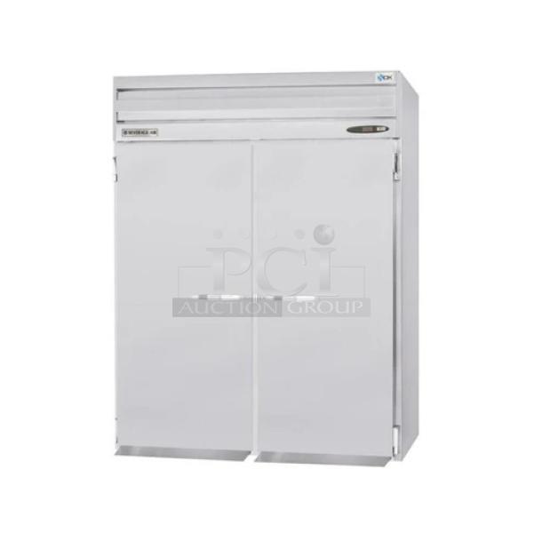 BRAND NEW Beverage Air PRI2-1AS-XDX Roll In Cooler, scratch and dent, 115 volts, 1 phase, stainless steel, commercial use.