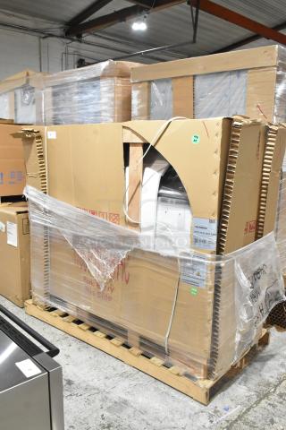 Avantco 178CPW68HC White Deluxe Ice Cream Dipping Cabinet, brand new, scratch and dent, in original packaging on pallet.