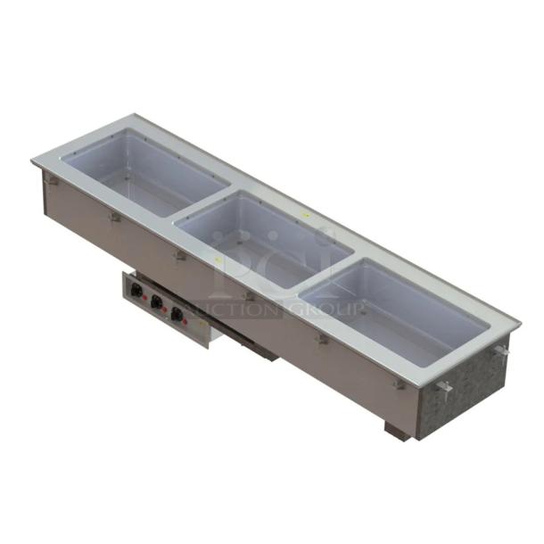 Brand new Vollrath VOLLR36649 hot well drop-in pan, 208/240V, 1 phase, short sided, minor scratch and dent.