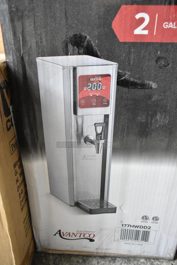 Brand new Avantco 177HWDD2 2 Gallon Hot Water Dispenser, digital controls, scratch and dent, 120V, 1 Phase.