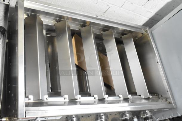 BRAND NEW Backyard Pro floor-style propane grill, stainless steel, scratch and dent condition, robust construction.