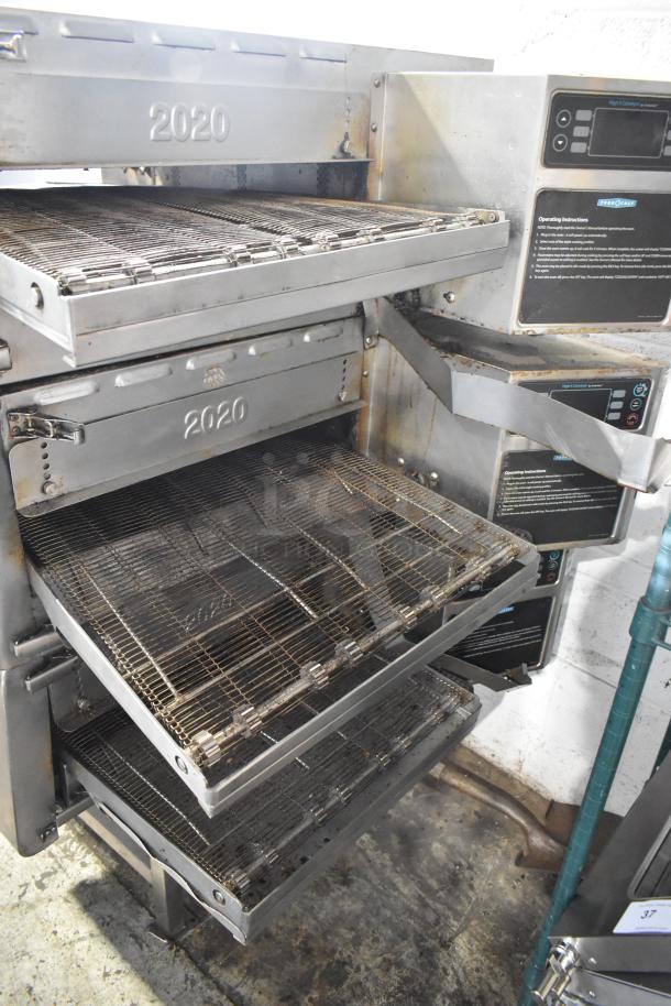 Turbochef HhC2020 commercial rapid cook oven, electric, 3 phase, models shown stacked. Visible controls and used condition.