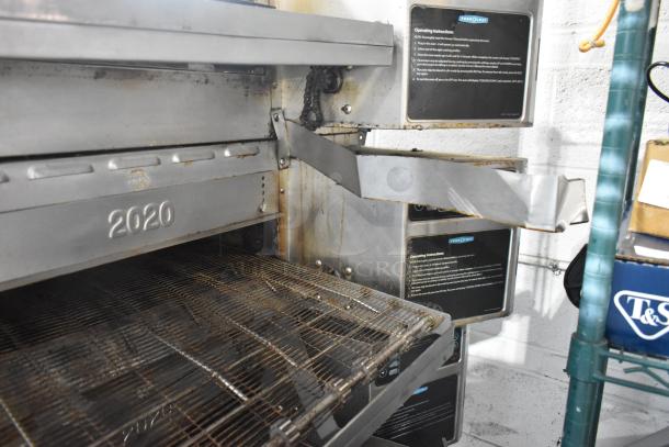 2017 Turbochef HhC2020 commercial electric conveyor oven, model 2020, shown with operating instructions.