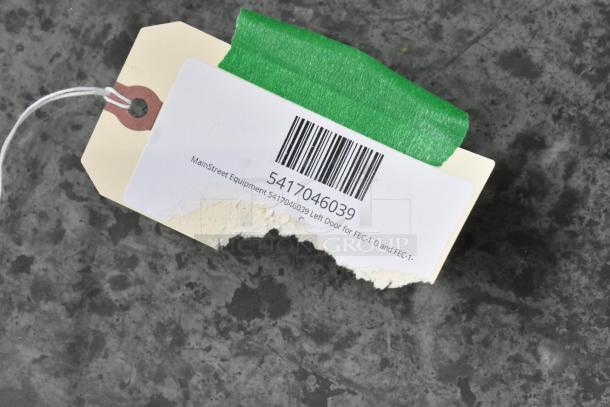 MainStreet Equipment label with barcode 5417046039 for FEC-1-D and FEC-1. Includes scratched and dented microwave doors.