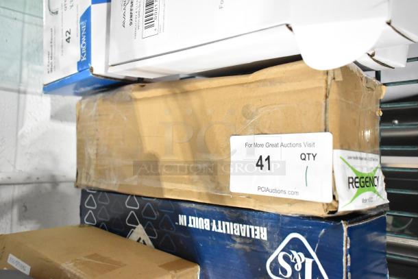 Box of brand new 600DL1 Regency Lever Handle Waste Valve, slightly damaged packaging, for 3 1/2" sink opening.