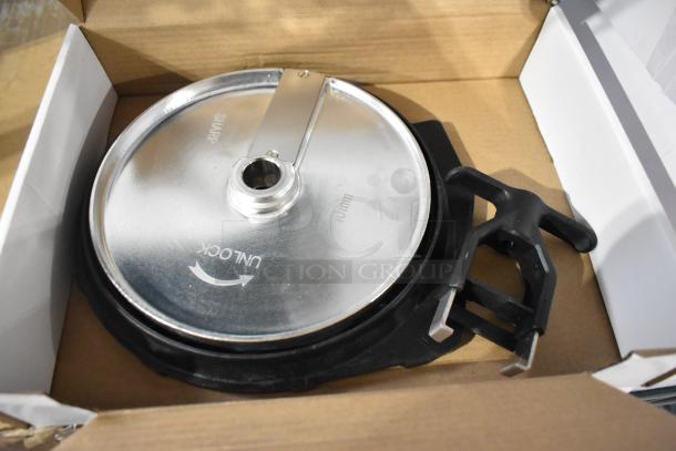 Brand new AvaMix dicing grid with French fry grid in box, includes markings "SHARP" and "UNLOCK". Scratch and dent condition.