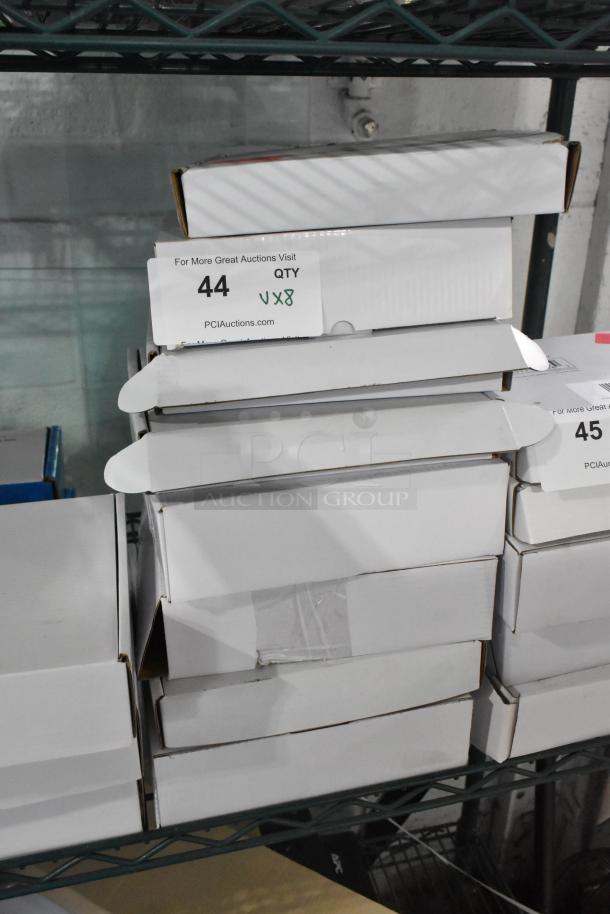 Eight new AvaMix dicing grids/French fry grids in boxes with PCI Auctions label, slight scratches/dents visible.