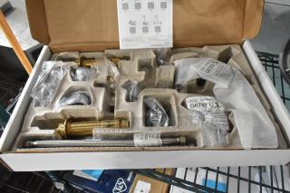 Brand new Zurn Elkay Z831B4-XL AquaSpec faucet in box, 5 3/8" gooseneck spout, ceramic cartridge, wrist handles, with labels.