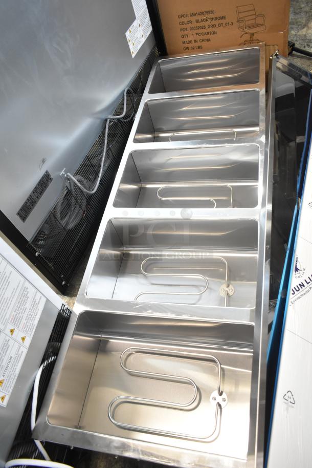 Avantco 177STE5S electric steam table, five pan capacity, new, minor scratches, undershelf, 208/240 volts, 1 phase.