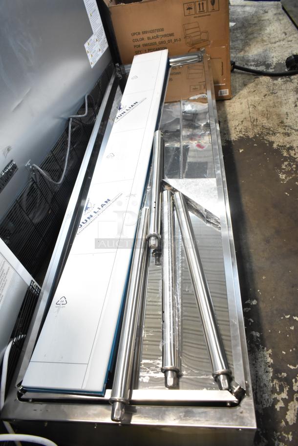 Brand new Avantco 177STE5S electric steam table, five-pan capacity, with undershelf, 208/240V, includes parts, slight cosmetic damage.