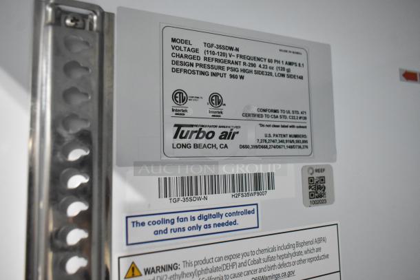 Turbo Air TGF-35SDW-N Commercial 2 Door Reach In Freezer Merchandiser. 115 Volts, 1 Phase. - Image 5 of 6
