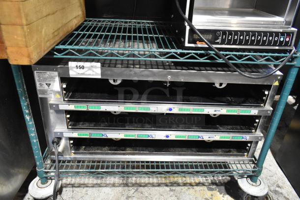 2023 Prince Castle EHB34A-2 countertop holding bin, 208-240V, 1 Phase, stainless steel, three shelves, good condition.