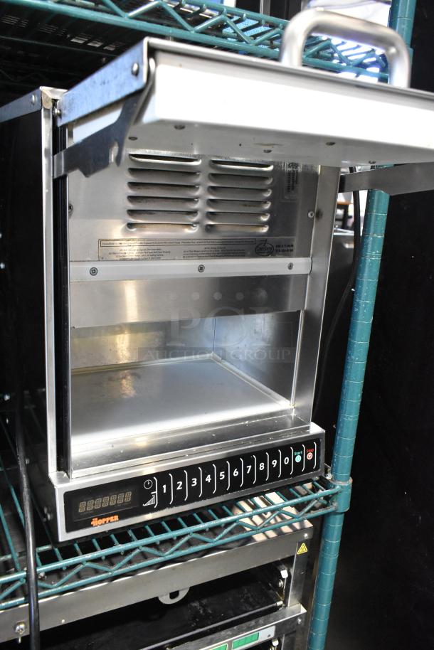 2022 Menumaster OC24HBK Commercial OnCue Microwave Oven, stainless steel, 208/240V, 1 Phase, visible control panel and interior.