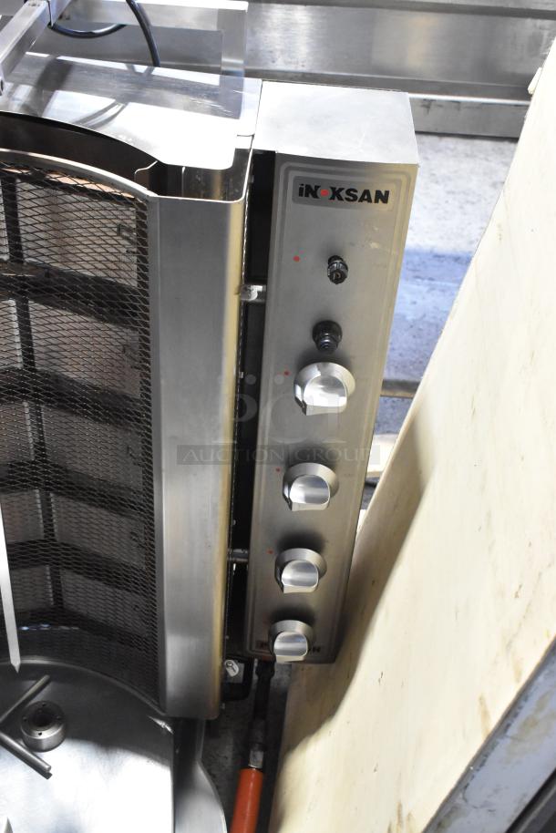 2019 Inoksan PDG500N Countertop Natural Gas Gyro Machine, 78,000 BTU, stainless steel, visible control knobs, excellent condition.