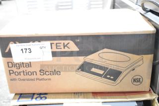 Brand new AvaTek PC60OS digital portion control scale, 60 lb. capacity, oversized platform, model 334PC60OS, boxed.