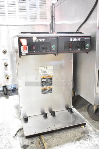 Bunn CWTF TWIN-APS commercial double coffee machine with hot water dispenser, 2016 model, 120/240V, 1 phase, good condition.