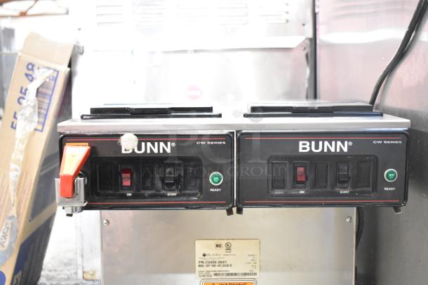 2016 Bunn CWTF TWIN-APS Commercial Coffee Machine with hot water dispenser. Dual brewing systems, CW Series, ready indicators.
