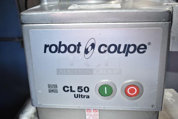 Robot Coupe CL50 Ultra Food Processor, 120V, 1 Phase, stainless steel, visible wear, ETL listed.