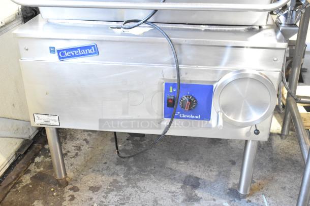 Cleveland commercial floor-style braising pan, stainless steel, adjustable control panel, NSF certified, very good condition.