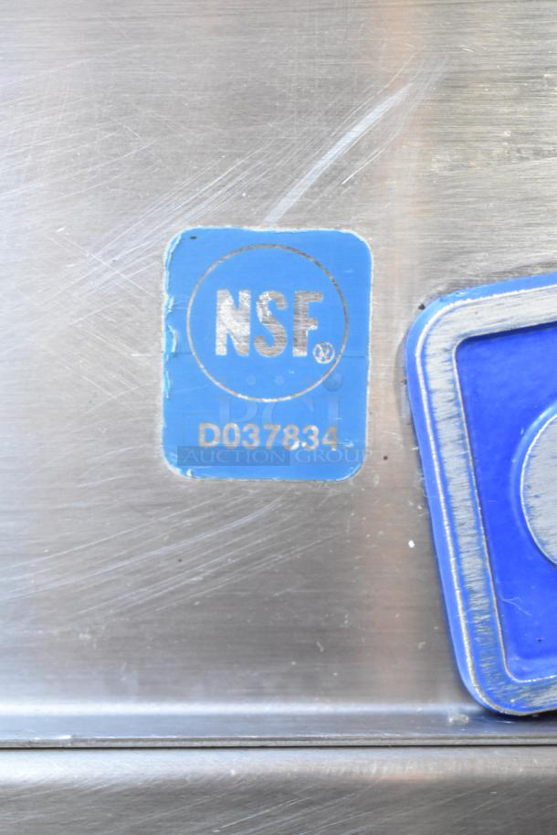 Cleveland Commercial Floor Style Braising Pan with NSF label D037834. Stainless steel surface, excellent condition.