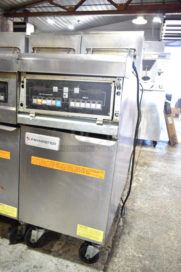 2023 Frymaster PH155CSE commercial fryer, natural gas, 50 lb. capacity, 80,000 BTU, on casters, control panel visible.