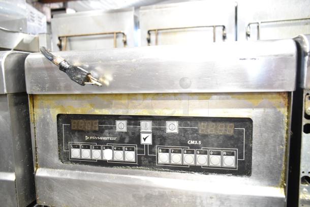 2023 Frymaster PH155CSE Commercial Fryer, 50 lb. capacity, natural gas, on casters, showing control panel, 80,000 BTU.