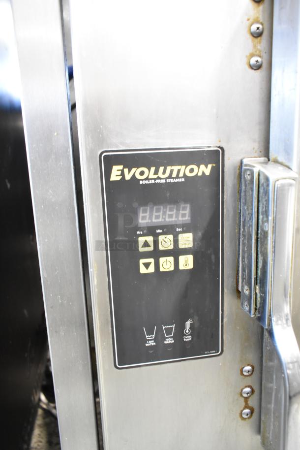 2023 AccuTemp Evolution steam cabinet control panel with digital display and settings. Model P61201D06000200.