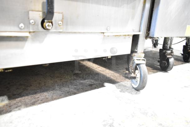 AccuTemp Evolution Propane Steam Cabinets on stand with commercial casters, model P61201D06000200, in used condition.