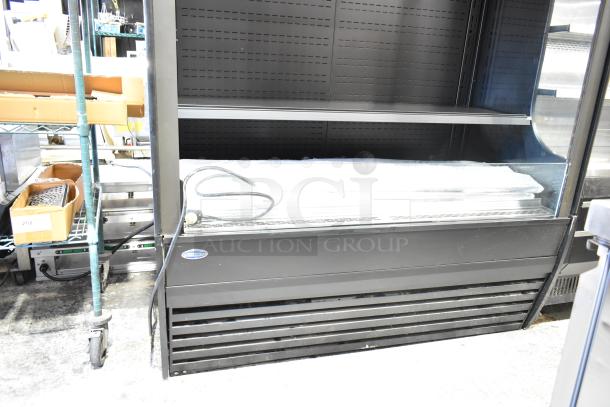 Federal Industries VRSS6078S vertical open air merchandiser on commercial casters, black finish. 115 volts, 1 phase.