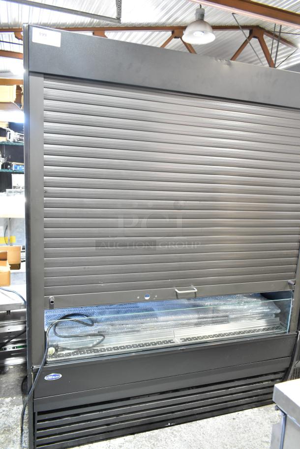 Federal Industries VRSS6078S vertical open air merchandiser on commercial casters, 115 volts, 1 phase, excellent condition.